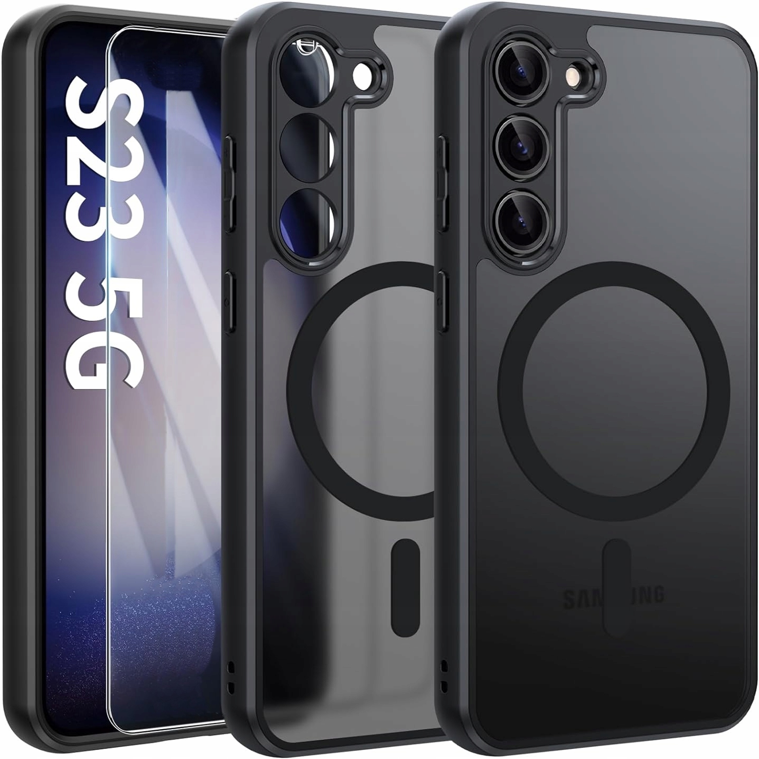 Zadné strany SASAL pre Samsung Galaxy S23 5G MAGNET MATT PREMIUM CASE čierne